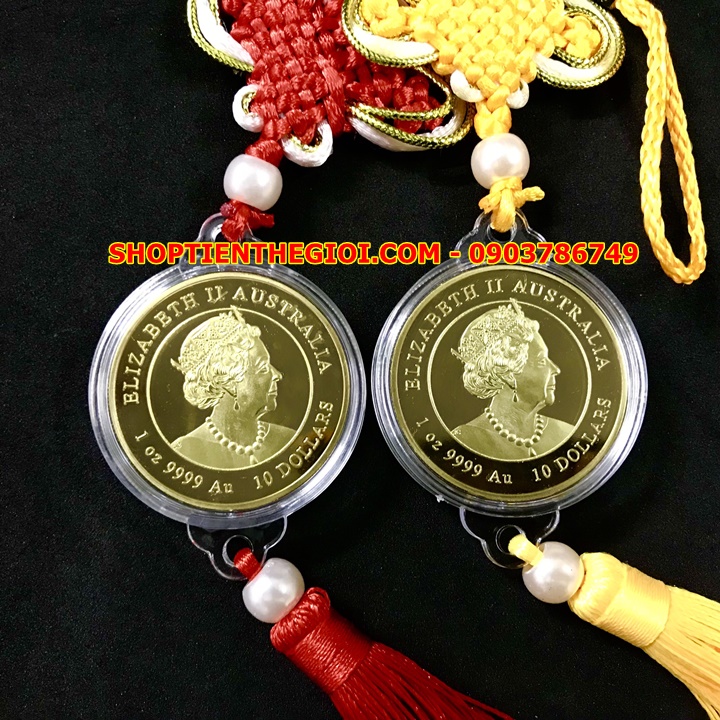 Dây Treo Ô Tô Xu Úc Hình Con Cọp Mạ Vàng - SP005416